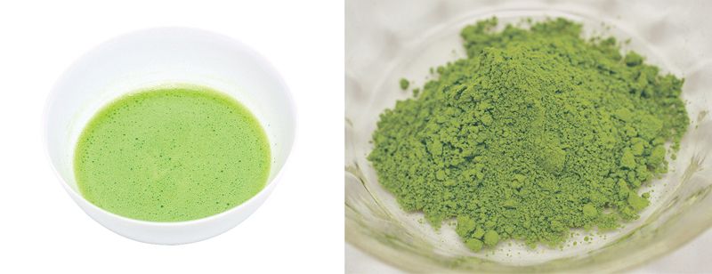 lá trà Matcha được nghiền thành bột lá trà Matcha được nghiền thành bột